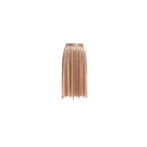 Elie Saab Bead Embroidered Midi Skirt in Neutrals featuring  – Luxury Designer Fashion at Luxury Shoes .