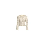 Elie Saab Cady Bead Embroidered Jacket in White featuring  – Luxury Designer Fashion at Luxury Shoes .