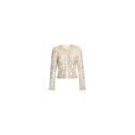 Elie Saab Cady Bead Embroidered Jacket in White featuring  – Luxury Designer Fashion at Luxury Shoes .
