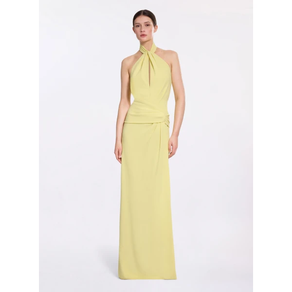 Elie Saab Cady Long Dress in Yellow featuring  – Luxury Designer Fashion at Luxury Shoes .