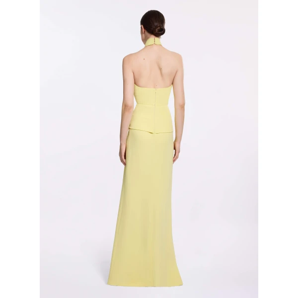 Elie Saab Cady Long Dress in Yellow featuring  – Luxury Designer Fashion at Luxury Shoes .