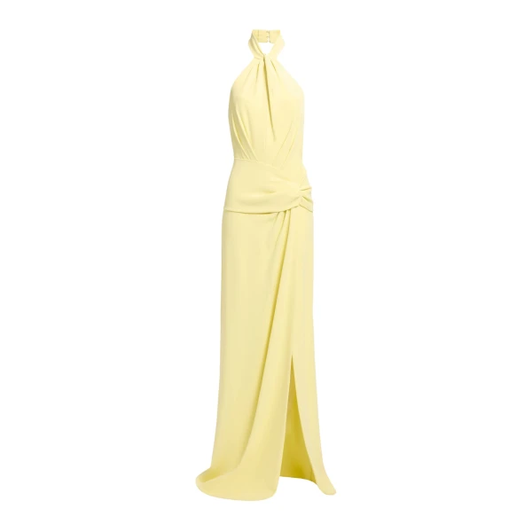 Elie Saab Cady Long Dress in Yellow featuring  – Luxury Designer Fashion at Luxury Shoes .