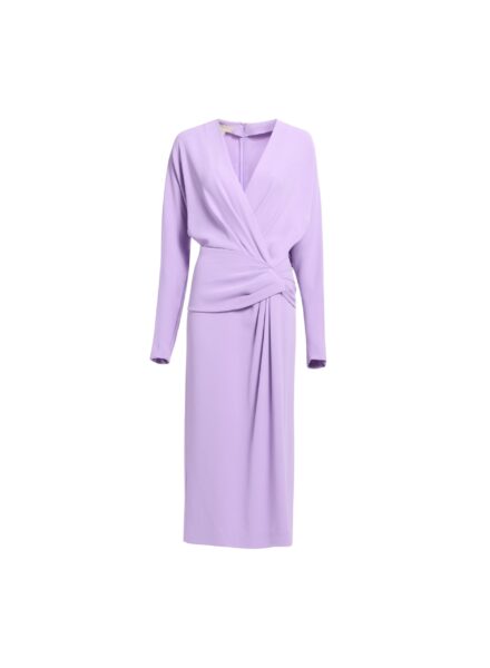 Elie Saab Cady Midi Dress in Purple featuring  – Luxury Designer Fashion at Luxury Shoes .