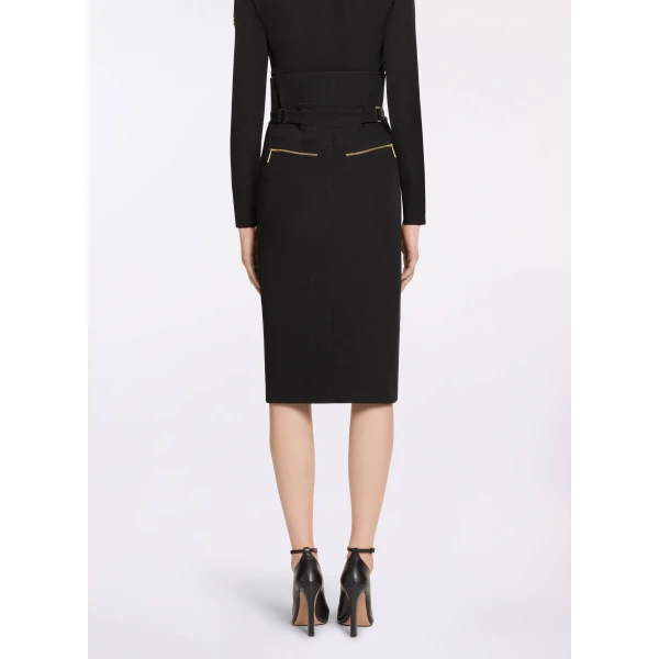 Elie Saab Cady Midi Skirt in Black featuring  – Luxury Designer Fashion at Luxury Shoes .