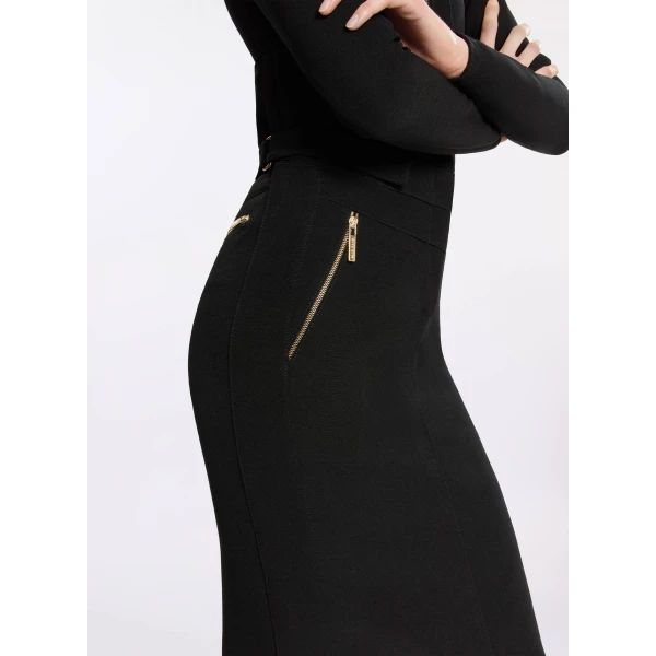 Elie Saab Cady Midi Skirt in Black featuring  – Luxury Designer Fashion at Luxury Shoes .