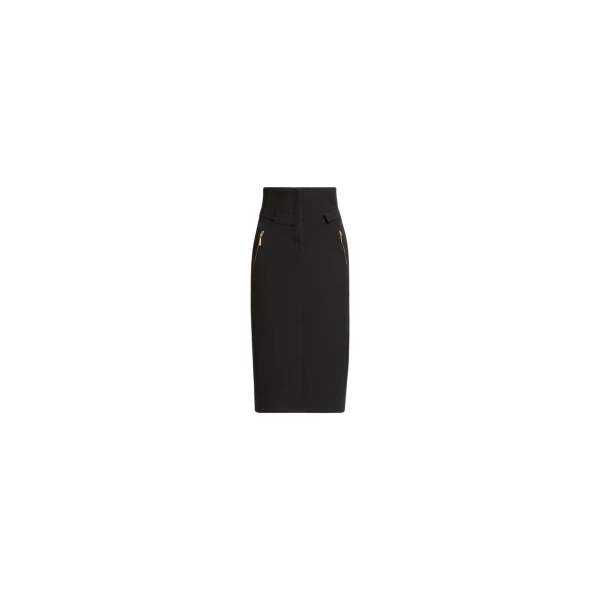 Elie Saab Cady Midi Skirt in Black featuring  – Luxury Designer Fashion at Luxury Shoes .
