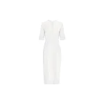Elie Saab Cady and Lace Dress in White featuring  – Luxury Designer Fashion at Luxury Shoes .