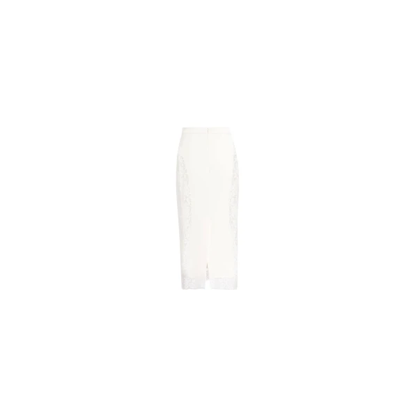 Elie Saab Cady and Lace Skirt in White featuring  – Luxury Designer Fashion at Luxury Shoes .