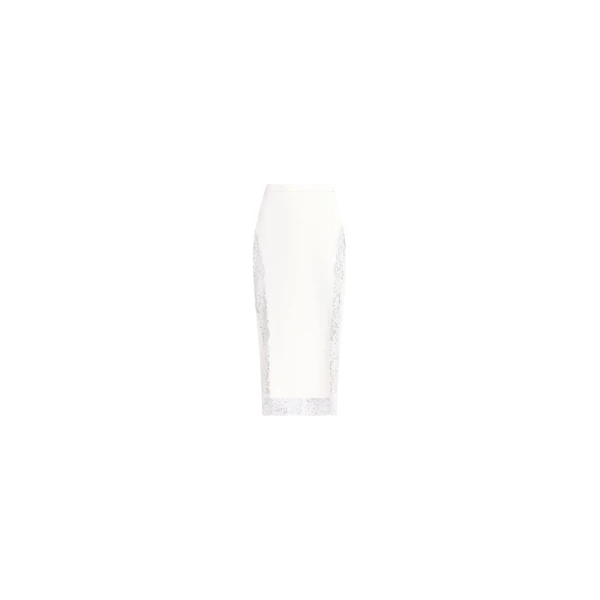 Elie Saab Cady and Lace Skirt in White featuring  – Luxury Designer Fashion at Luxury Shoes .