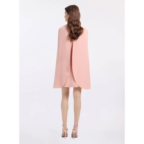 Elie Saab Cape Cady Short Dress in Pink featuring  – Luxury Designer Fashion at Luxury Shoes .