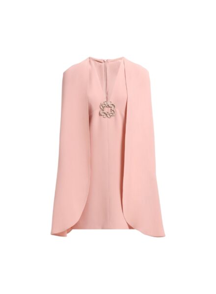 Elie Saab Cape Cady Short Dress in Pink featuring  – Luxury Designer Fashion at Luxury Shoes .