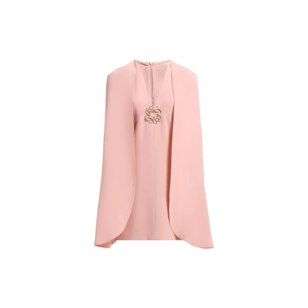 Elie Saab Cape Cady Short Dress in Pink featuring  – Luxury Designer Fashion at Luxury Shoes .
