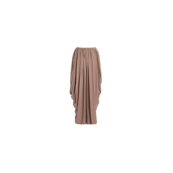 Elie Saab Cascading Silk Pants in Beige featuring  – Luxury Designer Fashion at Luxury Shoes .