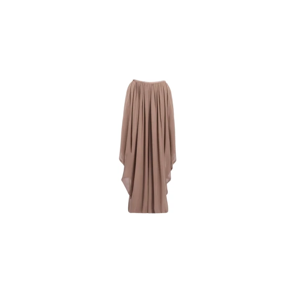 Elie Saab Cascading Silk Pants in Beige featuring  – Luxury Designer Fashion at Luxury Shoes .