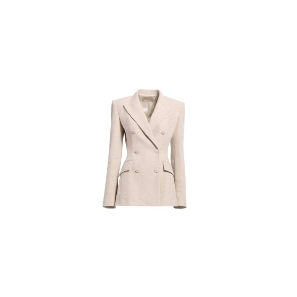 Elie Saab Cotton Canvas Blazer in Neutrals featuring  – Luxury Designer Fashion at Luxury Shoes .