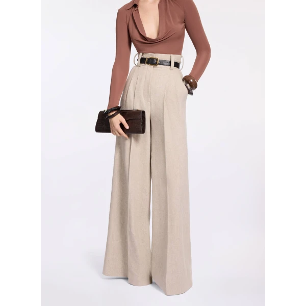 Elie Saab Cotton Canvas Pants in Neutrals featuring  – Luxury Designer Fashion at Luxury Shoes .