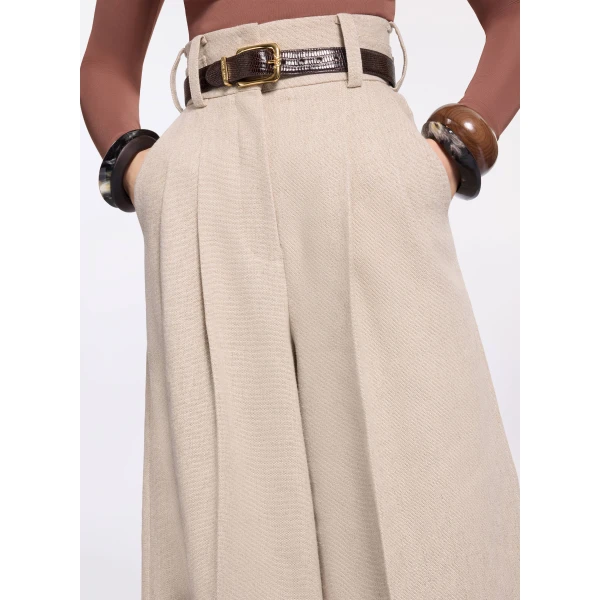 Elie Saab Cotton Canvas Pants in Neutrals featuring  – Luxury Designer Fashion at Luxury Shoes .