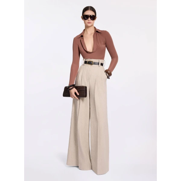 Elie Saab Cotton Canvas Pants in Neutrals featuring  – Luxury Designer Fashion at Luxury Shoes .