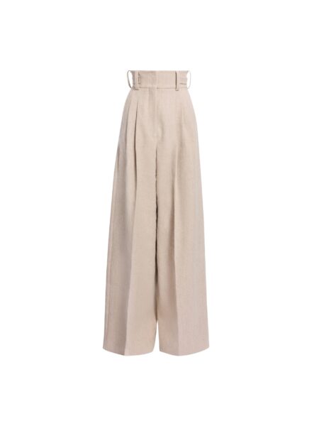 Elie Saab Cotton Canvas Pants in Neutrals featuring  – Luxury Designer Fashion at Luxury Shoes .