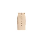 Elie Saab Cotton Drill Midi Skirt Elie Saab Cotton Drill Midi Skirt in Beige featuring – Luxury Designer Fashion at Luxury Shoes .