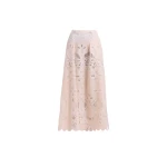 Elie Saab Cotton Embroidered Skirt in Ivory featuring  – Luxury Designer Fashion at Luxury Shoes .