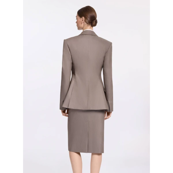 Elie Saab Cotton Twill Blazer in Beige featuring  – Luxury Designer Fashion at Luxury Shoes .