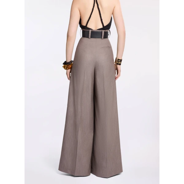 Elie Saab Cotton Twill Pants in Beige featuring  – Luxury Designer Fashion at Luxury Shoes .
