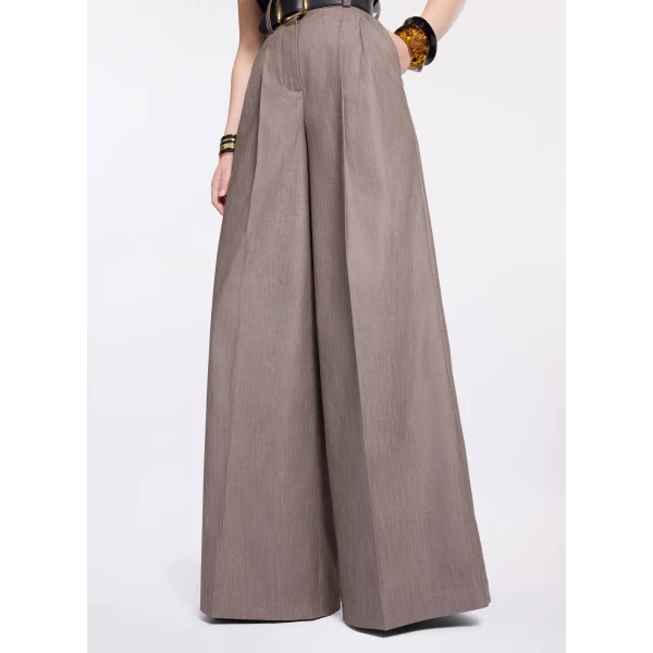Elie Saab Cotton Twill Pants in Beige featuring  – Luxury Designer Fashion at Luxury Shoes .