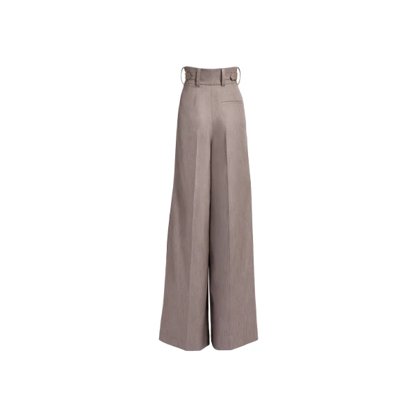 Elie Saab Cotton Twill Pants in Beige featuring  – Luxury Designer Fashion at Luxury Shoes .