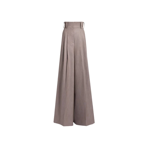 Elie Saab Cotton Twill Pants in Beige featuring  – Luxury Designer Fashion at Luxury Shoes .