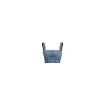 Elie Saab Denim Crop Top in Blue featuring  – Luxury Designer Fashion at Luxury Shoes .