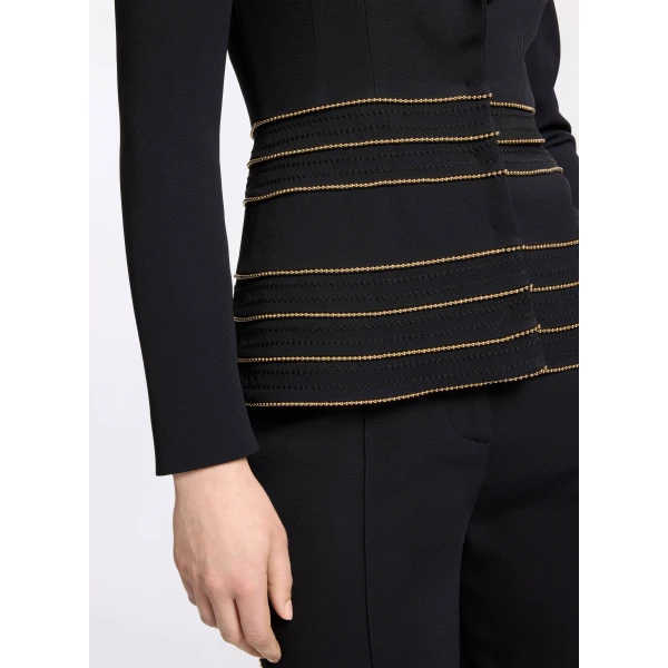 Elie Saab Embellished Cady Blazer in Black featuring  – Luxury Designer Fashion at Luxury Shoes .