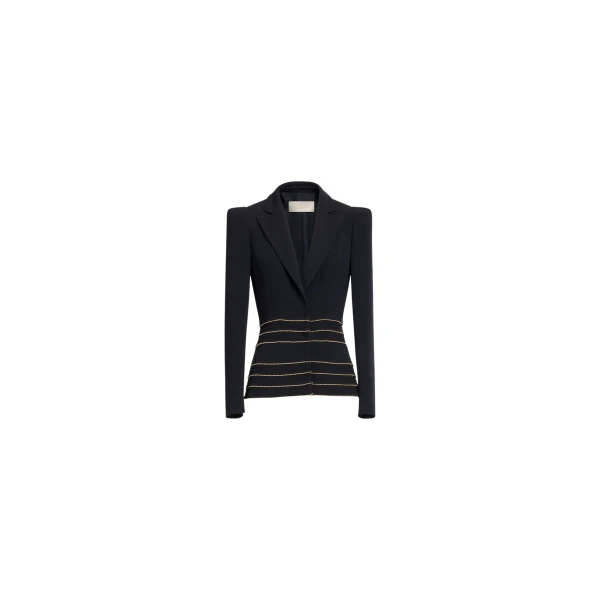 Elie Saab Embellished Cady Blazer in Black featuring  – Luxury Designer Fashion at Luxury Shoes .