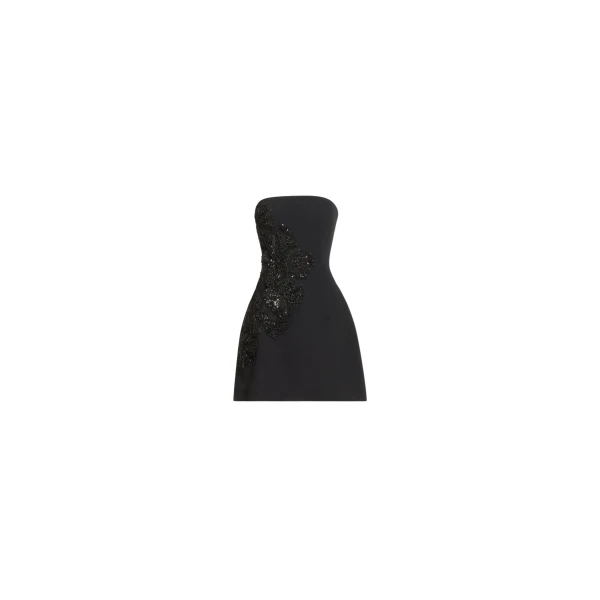 Elie Saab Embellished Cady Short Dress in Black featuring  – Luxury Designer Fashion at Luxury Shoes .
