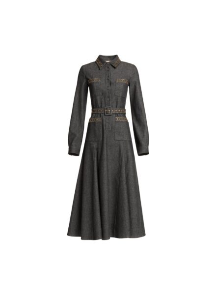 Elie Saab Embellished Denim Dress in Blue featuring  – Luxury Designer Fashion at Luxury Shoes .
