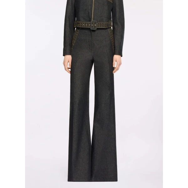 Elie Saab Embellished Denim Pants in Blue featuring  – Luxury Designer Fashion at Luxury Shoes .