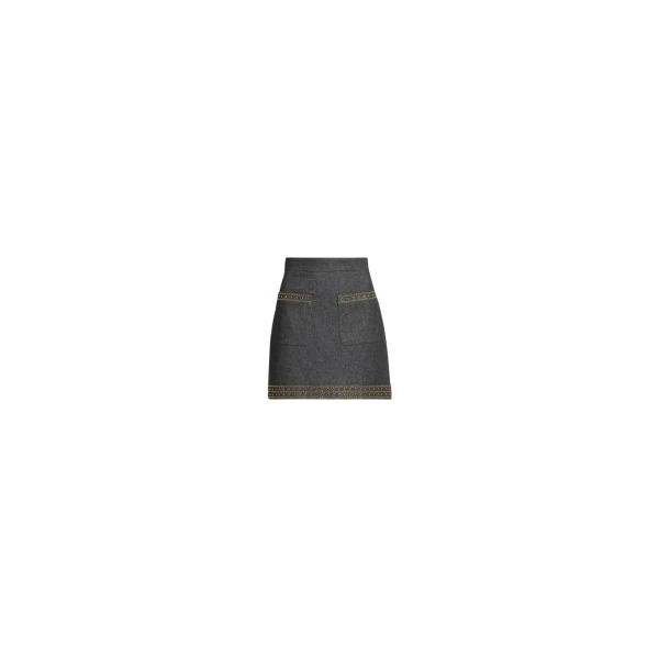 Elie Saab Embellished Denim Short Skirt in Blue featuring  – Luxury Designer Fashion at Luxury Shoes .