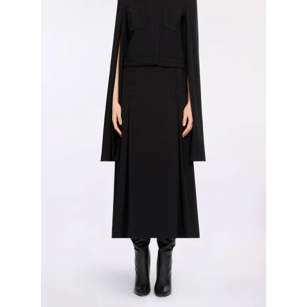 Elie Saab Embroidered Cady Midi Skirt in Black featuring  – Luxury Designer Fashion at Luxury Shoes .