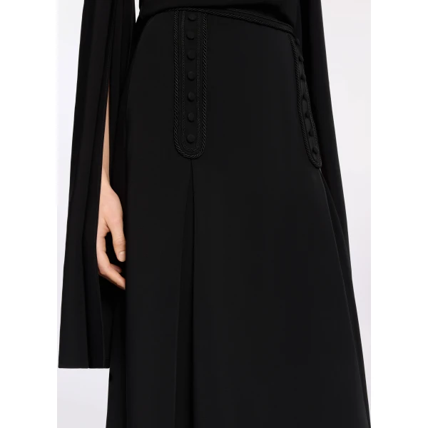 Elie Saab Embroidered Cady Midi Skirt in Black featuring  – Luxury Designer Fashion at Luxury Shoes .