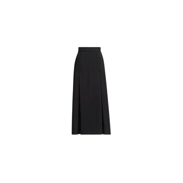 Elie Saab Embroidered Cady Midi Skirt in Black featuring  – Luxury Designer Fashion at Luxury Shoes .