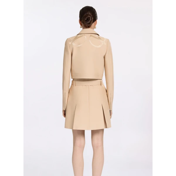 Elie Saab Embroidered Gabardine Jacket in Beige featuring  – Luxury Designer Fashion at Luxury Shoes .