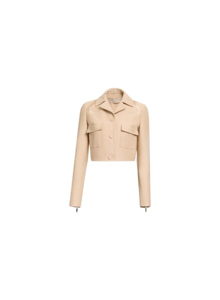 Elie Saab Embroidered Gabardine Jacket in Beige featuring  – Luxury Designer Fashion at Luxury Shoes .
