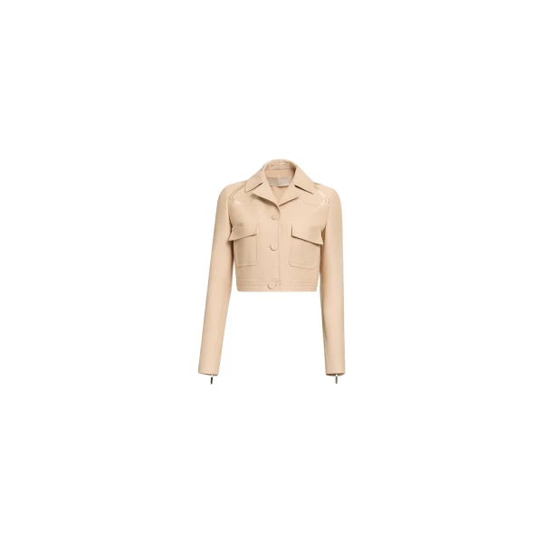 Elie Saab Embroidered Gabardine Jacket in Beige featuring  – Luxury Designer Fashion at Luxury Shoes .