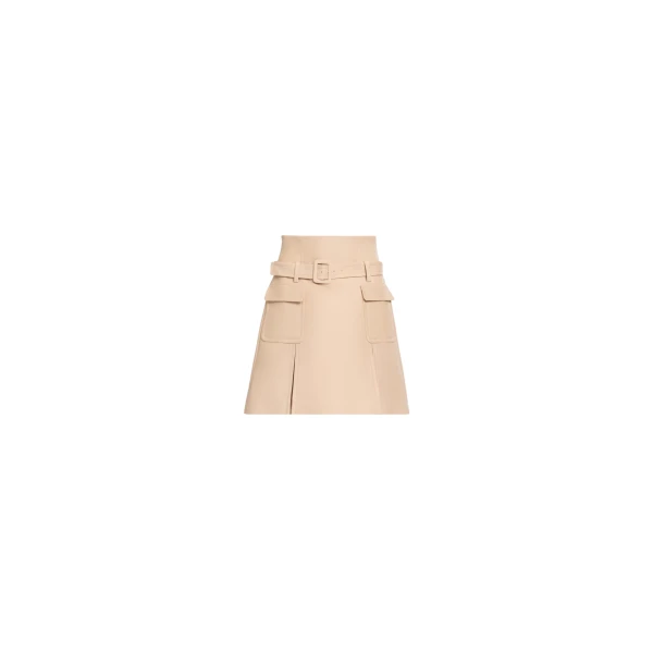 Elie Saab Embroidered Gabardine Short Skirt in Beige featuring  – Luxury Designer Fashion at Luxury Shoes .
