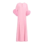 Elie Saab Feather Trimmed Kaftan in Pink featuring  – Luxury Designer Fashion at Luxury Shoes .
