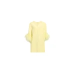 Elie Saab Feather Trimmed Top in Yellow featuring  – Luxury Designer Fashion at Luxury Shoes .
