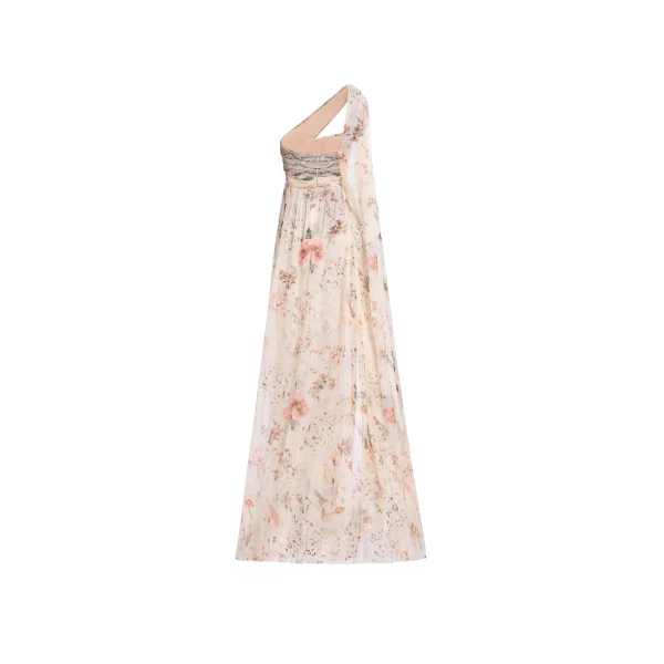 Elie Saab Floral Print Long Dress in Multicolour featuring  – Luxury Designer Fashion at Luxury Shoes .