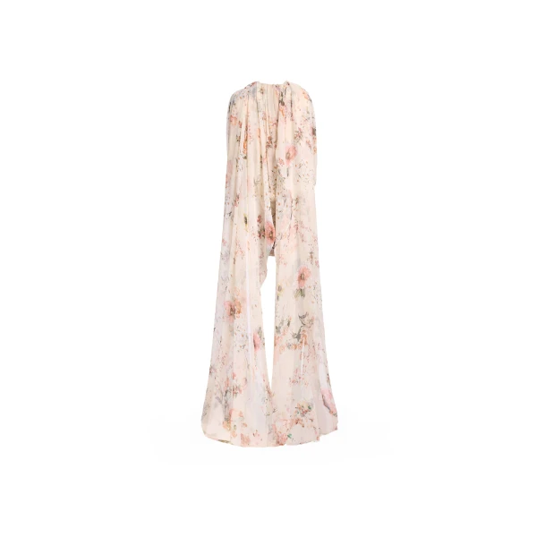 Elie Saab Floral Print Short Dress in Multicolour featuring  – Luxury Designer Fashion at Luxury Shoes .