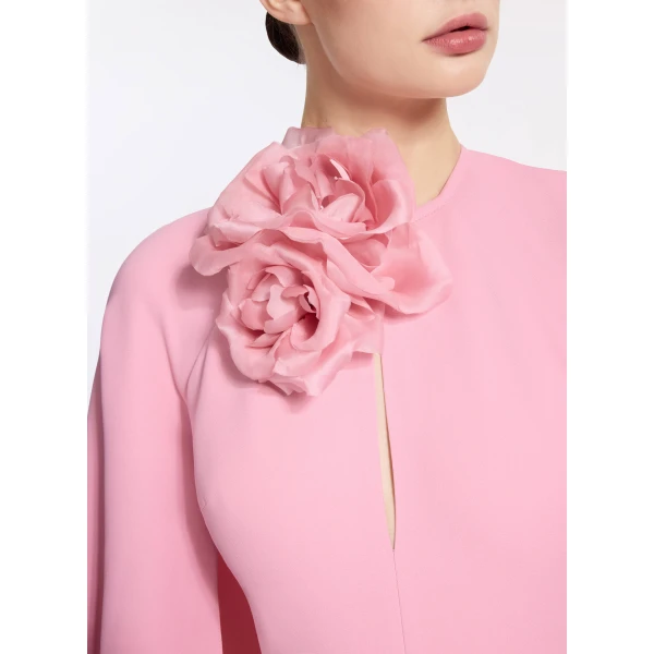 Elie Saab Flower Embellished Cady Jumpsuit in Pink featuring  – Luxury Designer Fashion at Luxury Shoes .