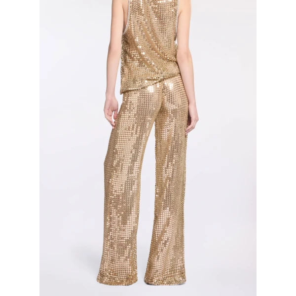 Elie Saab Gold Sequin Pants in Metallic featuring  – Luxury Designer Fashion at Luxury Shoes .